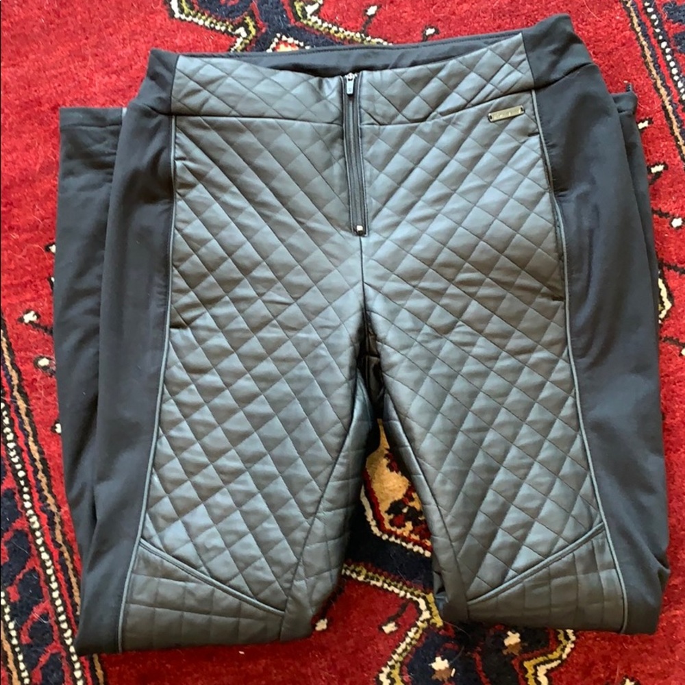 Sweaty Betty Black Faux Leather Moro Pants.